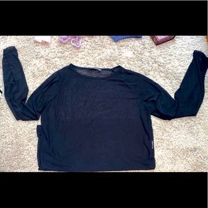 black mesh long sleeve shirt